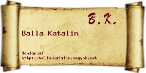 Balla Katalin névjegykártya